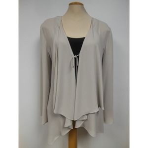 NWT Sz 14 Frank Lyman Taupe Stone Sheer & Flowy Throw Over